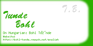 tunde bohl business card